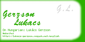 gerzson lukacs business card