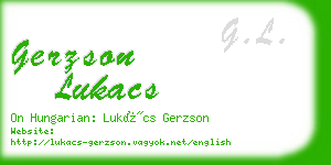 gerzson lukacs business card